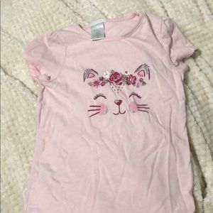 Girls pink kitty shirt